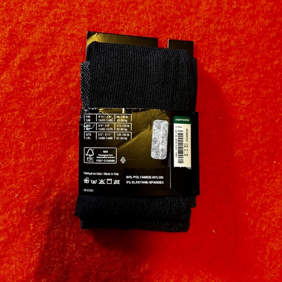 Charcoal gray diamonds pattern tights made in Italy NWT - Picture 4 of 5